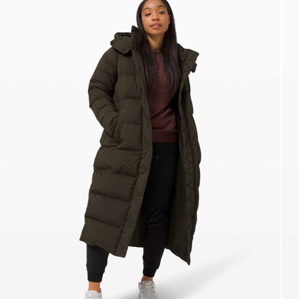 Lululemon wunder puff long dark olive. NWOT
